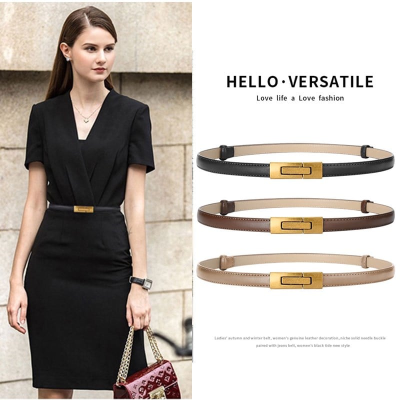 Női bőrszíj ötvözet csattal – gombos zárás, domborított felület, elektroplatinált bevonat