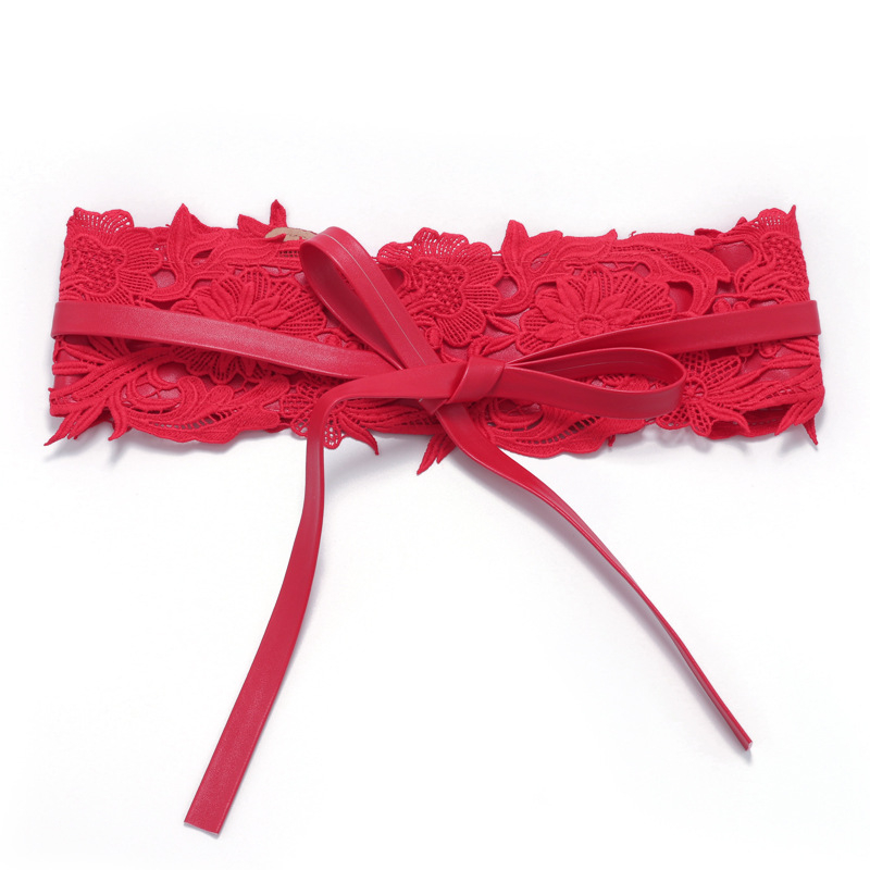 Centură lată pentru talie în stil coreean din piele artificială, finisaj jacquard decorativ, un singur mărime, potrivită pentru fuste și pulovere