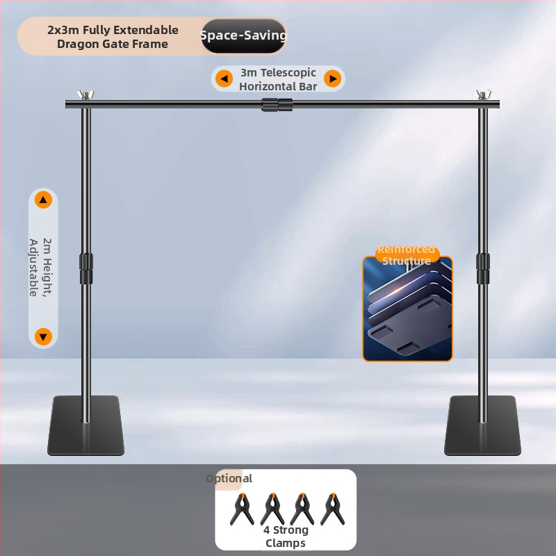 Extreme Shadow Tausta Statiiv Chromakey Taustaga tootekujutamiseks — raua ja ABS konstruktsioon