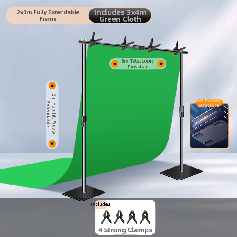 Extreme Shadow Tausta Statiiv Chromakey Taustaga tootekujutamiseks — raua ja ABS konstruktsioon