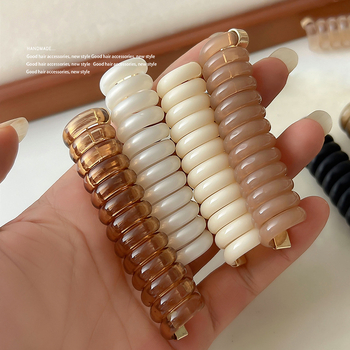 Juuksehooldus: läbipaistev telefonikaabli juuksekumm, vedru klipiga, UV kattega, PVC materjal