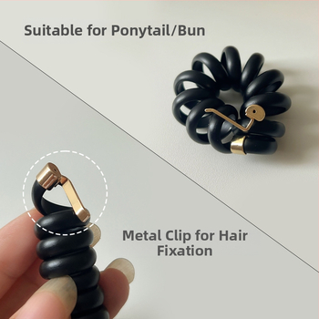 Juuksehooldus: läbipaistev telefonikaabli juuksekumm, vedru klipiga, UV kattega, PVC materjal