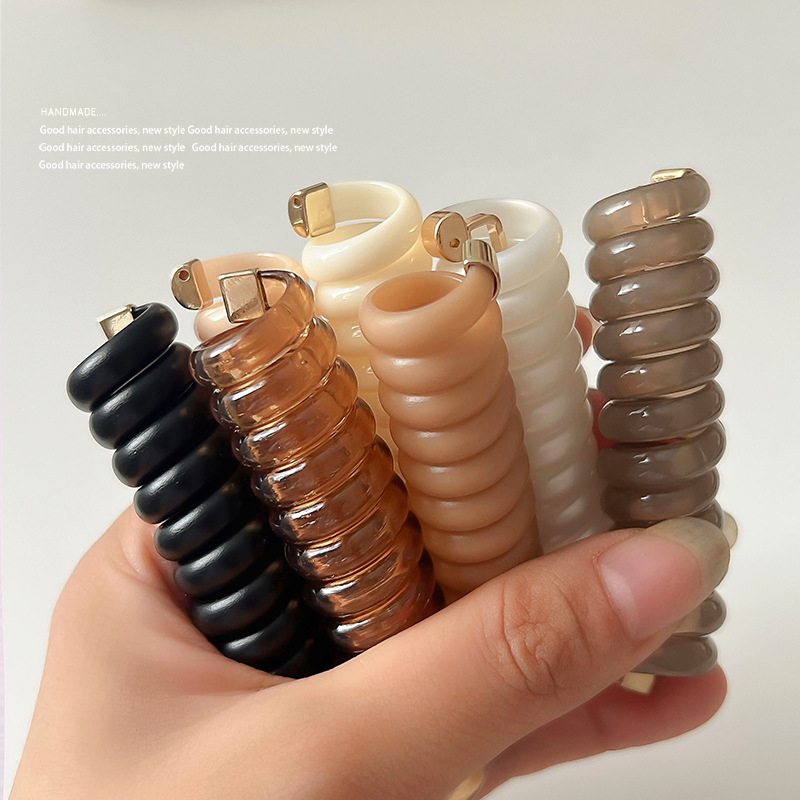 Juuksehooldus: läbipaistev telefonikaabli juuksekumm, vedru klipiga, UV kattega, PVC materjal