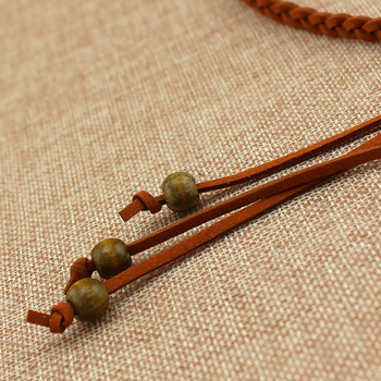 Ženski pojas od umjetne kože, ručno tkani, retro stil, uska širina <2 cm, zatvaranje čvorom