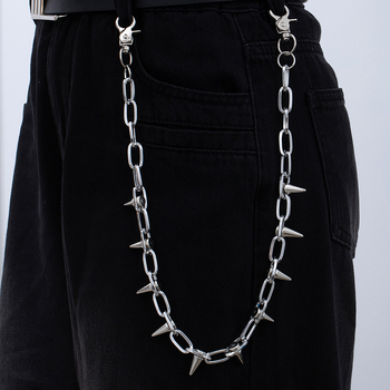 Lanac za struk, metal, duljina 60–80 cm, širina 2 cm, hip-hop/punk stil (60–80 cm, 2 cm, metal)
