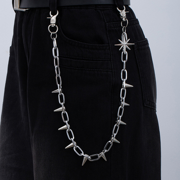 Lanac za struk, metal, duljina 60–80 cm, širina 2 cm, hip-hop/punk stil (60–80 cm, 2 cm, metal)