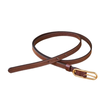Cassia Ženski tanak kaiš od prvog sloja kože s kopčom na pin, za suknje — vintage, književno retro stil, širina <2 cm, kopča od legiranog materijala, biljna obrada kože