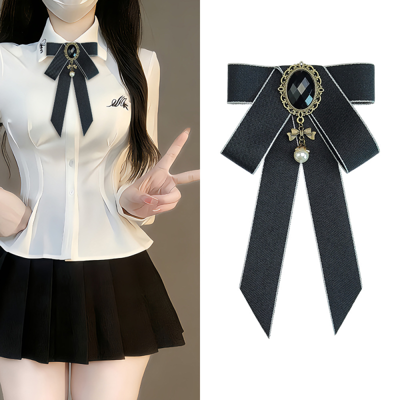 Női gallér virágos csokornyakkendő - kézzel készített, ötvözet, minimalist stílus, két az egyben