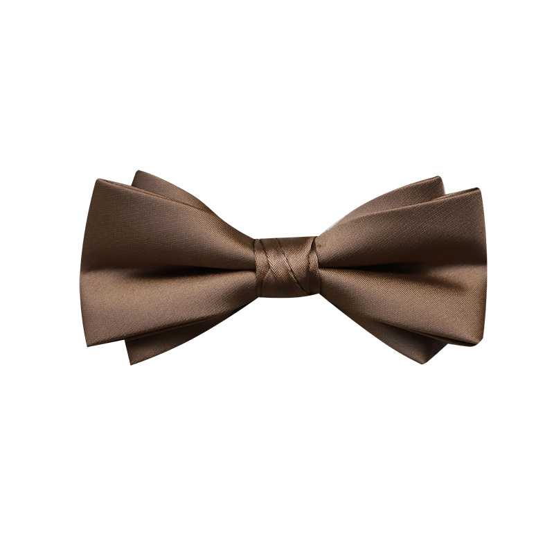 Férfi csokornyakkendő lapos fejű, poliészter, egyszínű, normál szélesség, esküvői kiegészítő