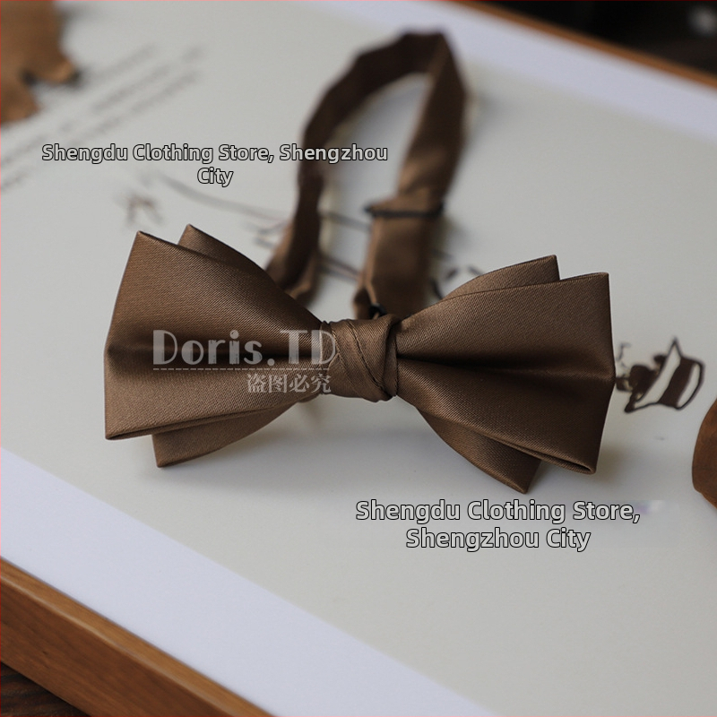 Férfi csokornyakkendő lapos fejű, poliészter, egyszínű, normál szélesség, esküvői kiegészítő