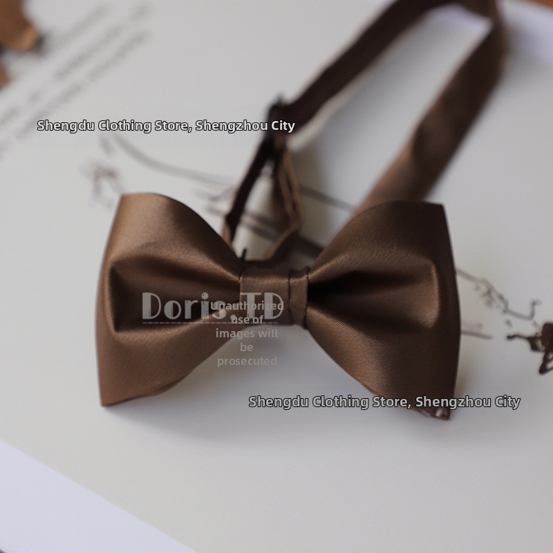 Férfi csokornyakkendő lapos fejű, poliészter, egyszínű, normál szélesség, esküvői kiegészítő