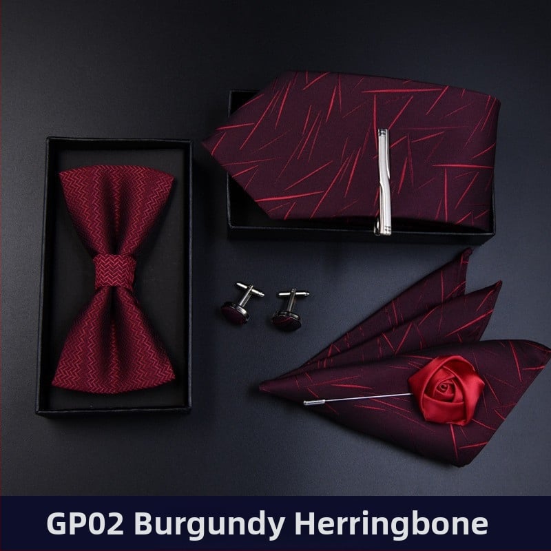 Σετ παπιγιόν για γάμο ανδρών, ριγέ σχέδιο, σχήματος βέλους, κανονικό πλάτος, πολυεστέρας