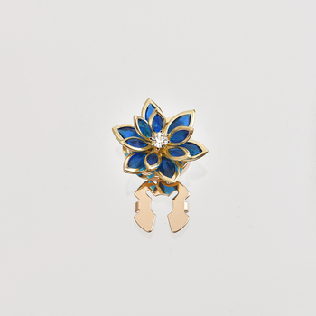 Γυναικεία μανικετόκουμπα με ανθοφόρο μοτίβο, φινίρισμα με διαμαντοποίηση, κρύσταλλα, κράμα