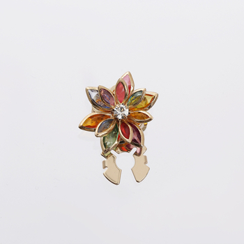 Γυναικεία μανικετόκουμπα με ανθοφόρο μοτίβο, φινίρισμα με διαμαντοποίηση, κρύσταλλα, κράμα