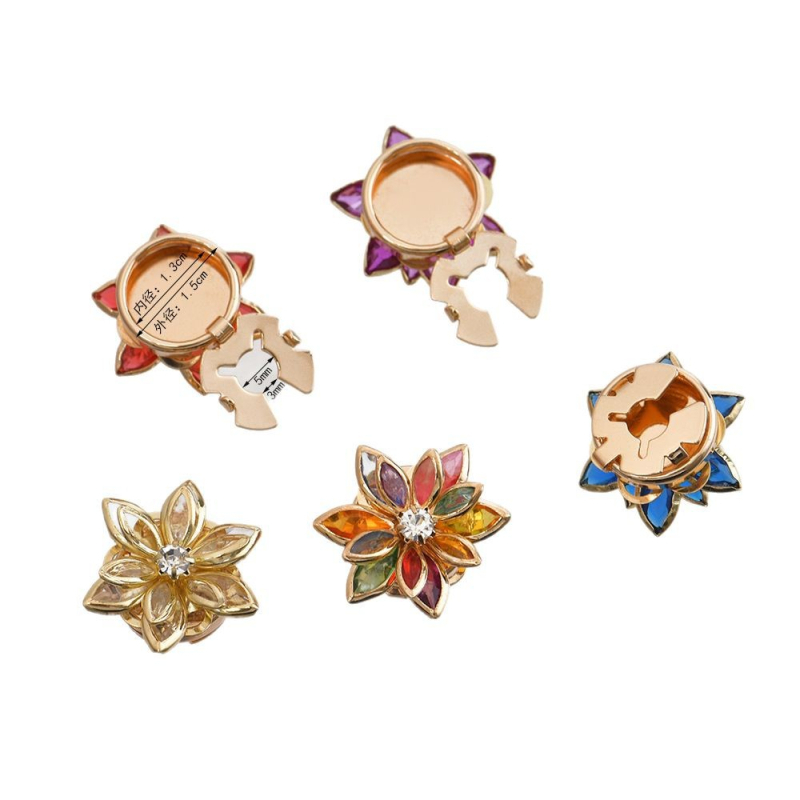 Γυναικεία μανικετόκουμπα με ανθοφόρο μοτίβο, φινίρισμα με διαμαντοποίηση, κρύσταλλα, κράμα
