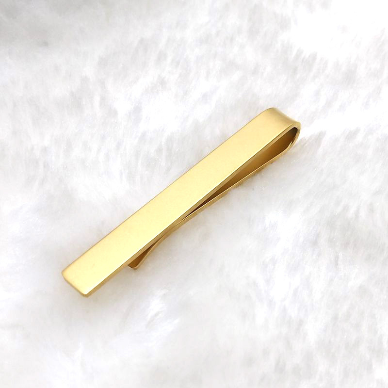 Nyakkendő klipe titánium acélból, matt felület, sík fej, uniszex, elektrolitikus bevonat, OEM/ODM