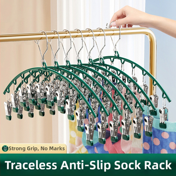 Ατσάλινο ράφι κλιπ στέγνωσης μπαλκονιού με 10 κλιπ – μη διπλόμενο, για εσώρουχα, κάλτσες και γραβάτες; 100 τεμάχια ανά κουτί