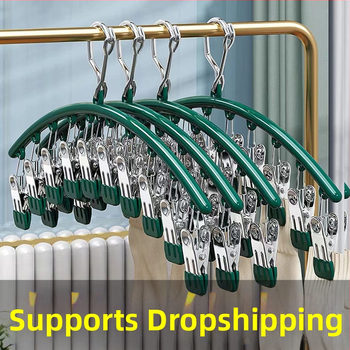 Ατσάλινο ράφι κλιπ στέγνωσης μπαλκονιού με 10 κλιπ – μη διπλόμενο, για εσώρουχα, κάλτσες και γραβάτες; 100 τεμάχια ανά κουτί