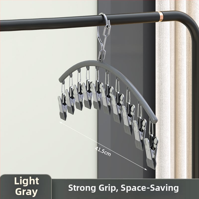 Ατσάλινο ράφι κλιπ στέγνωσης μπαλκονιού με 10 κλιπ – μη διπλόμενο, για εσώρουχα, κάλτσες και γραβάτες; 100 τεμάχια ανά κουτί