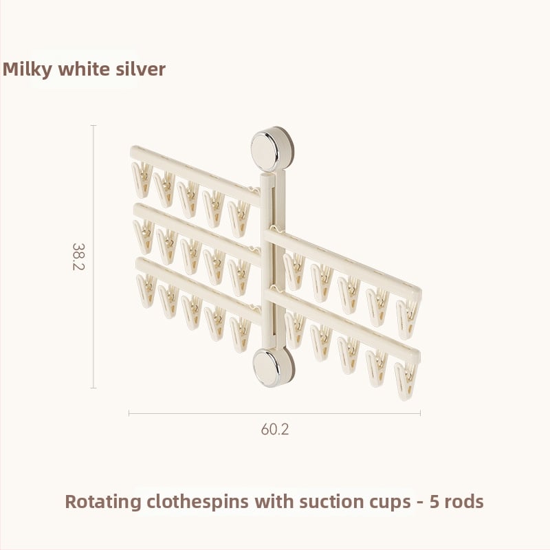 Egarda Κλιπ στέγνωσης με βεντούζα – τοίχος, αναδιπλόμενο, 20 πλαστικά κλιπ, για εσώρουχα, κάλτσες, πουκάμισα