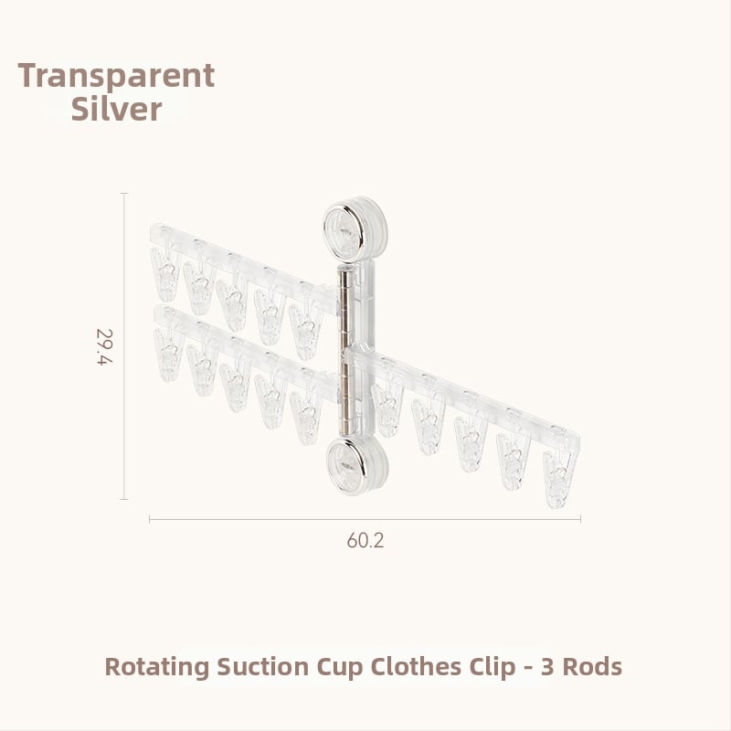 Egarda Κλιπ στέγνωσης με βεντούζα – τοίχος, αναδιπλόμενο, 20 πλαστικά κλιπ, για εσώρουχα, κάλτσες, πουκάμισα