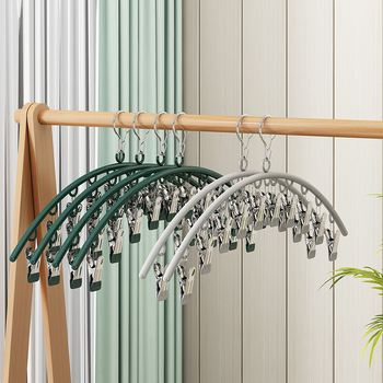 Szárító klipek – fémből, 10 klipek félkör alakú dippelő dizájnnal; csomagolás 300 darab; modern egyszerű stílus; alkalmas fehérneműk, nadrágok, zoknik, ingek számára.