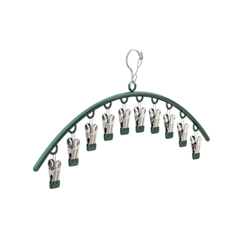 Szárító klipek – fémből, 10 klipek félkör alakú dippelő dizájnnal; csomagolás 300 darab; modern egyszerű stílus; alkalmas fehérneműk, nadrágok, zoknik, ingek számára.