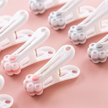 Κλιπ στεγνώματος ρούχων — σχέδιο γάτας-πατούνας, πλαστικό, ανθεκτικό στον άνεμο, χωρίς σημάδια, πολυλειτουργικό