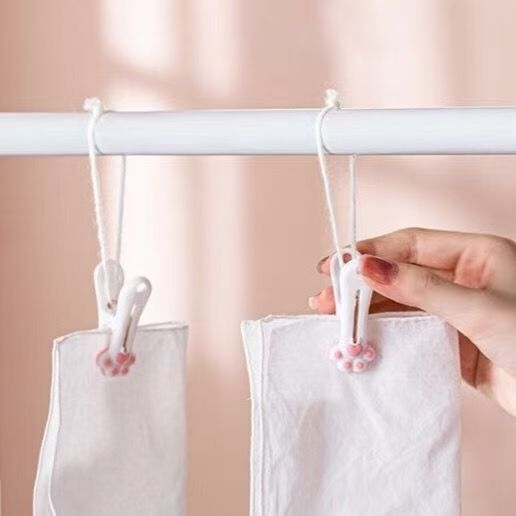 Κλιπ στεγνώματος ρούχων — σχέδιο γάτας-πατούνας, πλαστικό, ανθεκτικό στον άνεμο, χωρίς σημάδια, πολυλειτουργικό