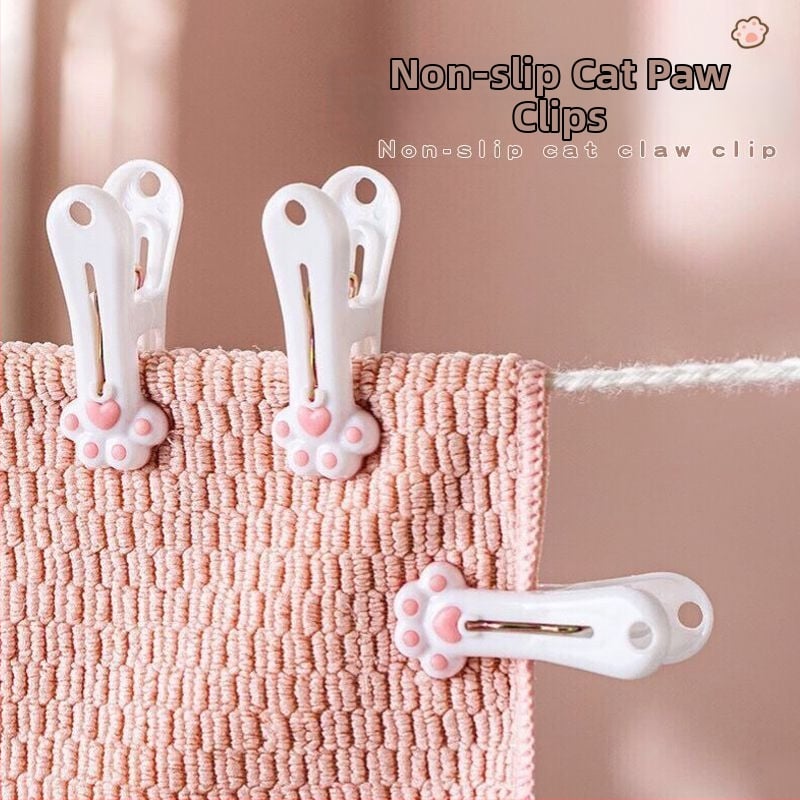 Κλιπ στεγνώματος ρούχων — σχέδιο γάτας-πατούνας, πλαστικό, ανθεκτικό στον άνεμο, χωρίς σημάδια, πολυλειτουργικό