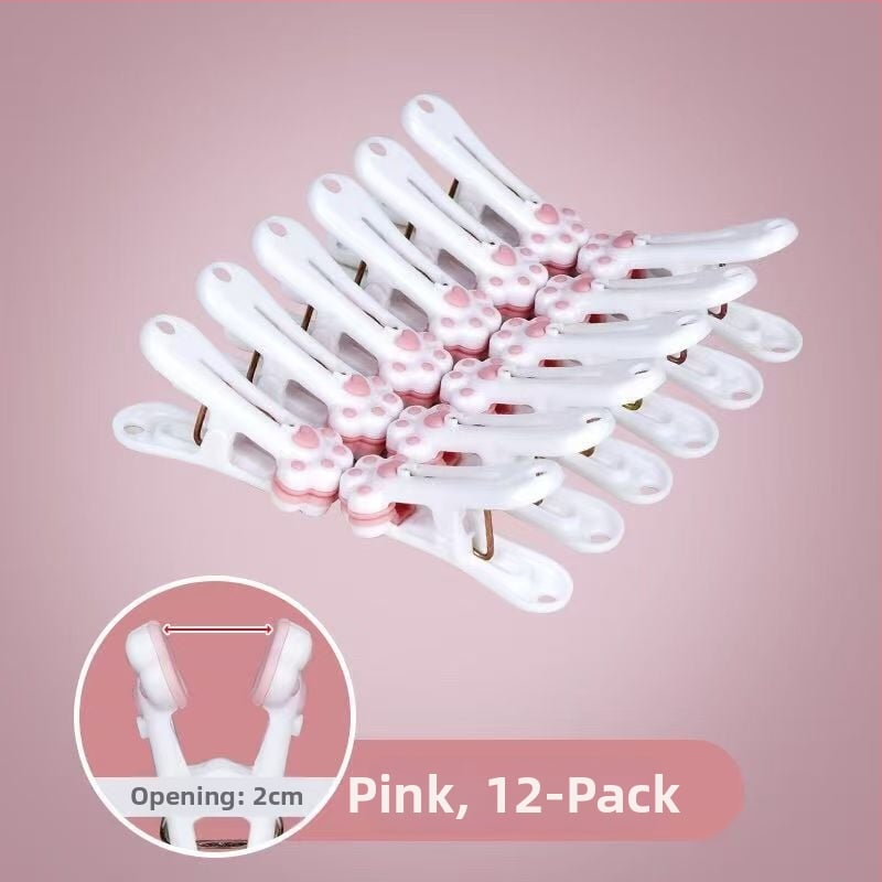 Κλιπ στεγνώματος ρούχων — σχέδιο γάτας-πατούνας, πλαστικό, ανθεκτικό στον άνεμο, χωρίς σημάδια, πολυλειτουργικό