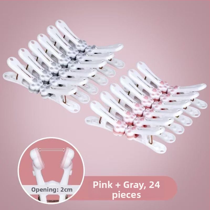 Κλιπ στεγνώματος ρούχων — σχέδιο γάτας-πατούνας, πλαστικό, ανθεκτικό στον άνεμο, χωρίς σημάδια, πολυλειτουργικό