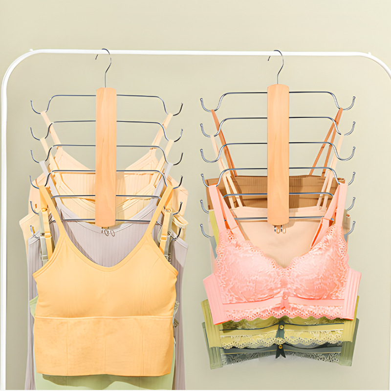 Ξύλινος πολυλειτουργικός κρεμάστρα αποθήκευσης με διακριτική κρεμάστρα για εσώρουχα και φορέματα — Xinchen, μοντέρνο μινιμαλιστικό στυλ; Κατάλληλο για κρεμάστρες ρούχων, παντελονιών και κρεμάστρες γραβάτας