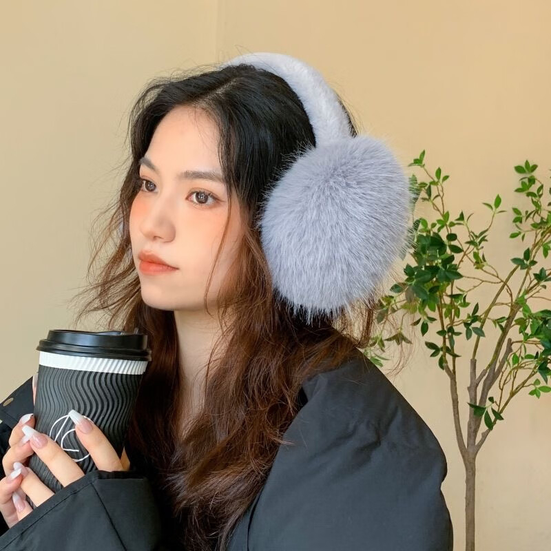 Plush earmuffs, συνθετική γούνα, χειμώνας, unisex, εξωτερική χρήση