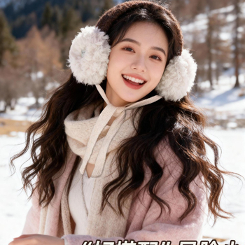 Κορεατικού στυλ plush Lace-Up earmuffs για γυναίκες και άνδρες – πλεκτές κουκούλες για τα αυτιά, ζεστασιά το χειμώνα