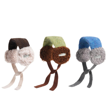 Κορεατικού στυλ plush Lace-Up earmuffs για γυναίκες και άνδρες – πλεκτές κουκούλες για τα αυτιά, ζεστασιά το χειμώνα