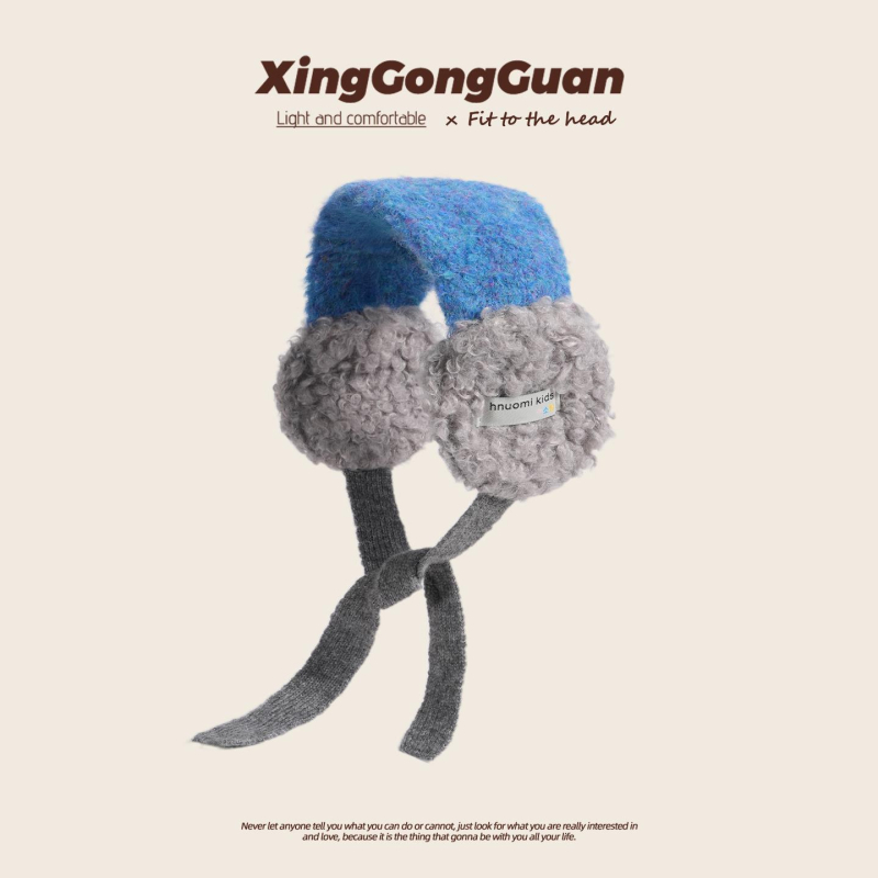 Κορεατικού στυλ plush Lace-Up earmuffs για γυναίκες και άνδρες – πλεκτές κουκούλες για τα αυτιά, ζεστασιά το χειμώνα