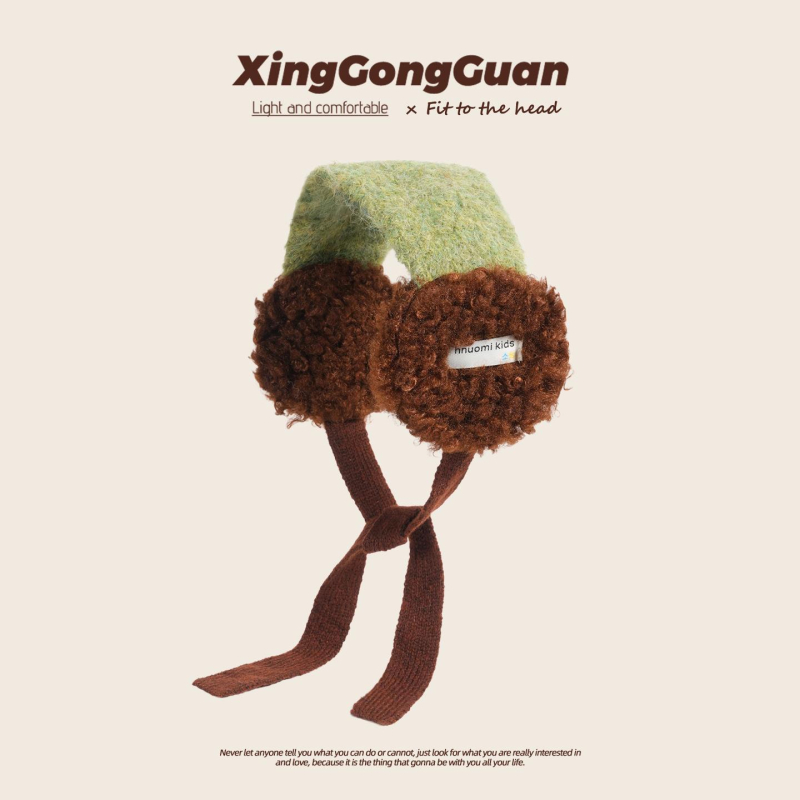 Κορεατικού στυλ plush Lace-Up earmuffs για γυναίκες και άνδρες – πλεκτές κουκούλες για τα αυτιά, ζεστασιά το χειμώνα