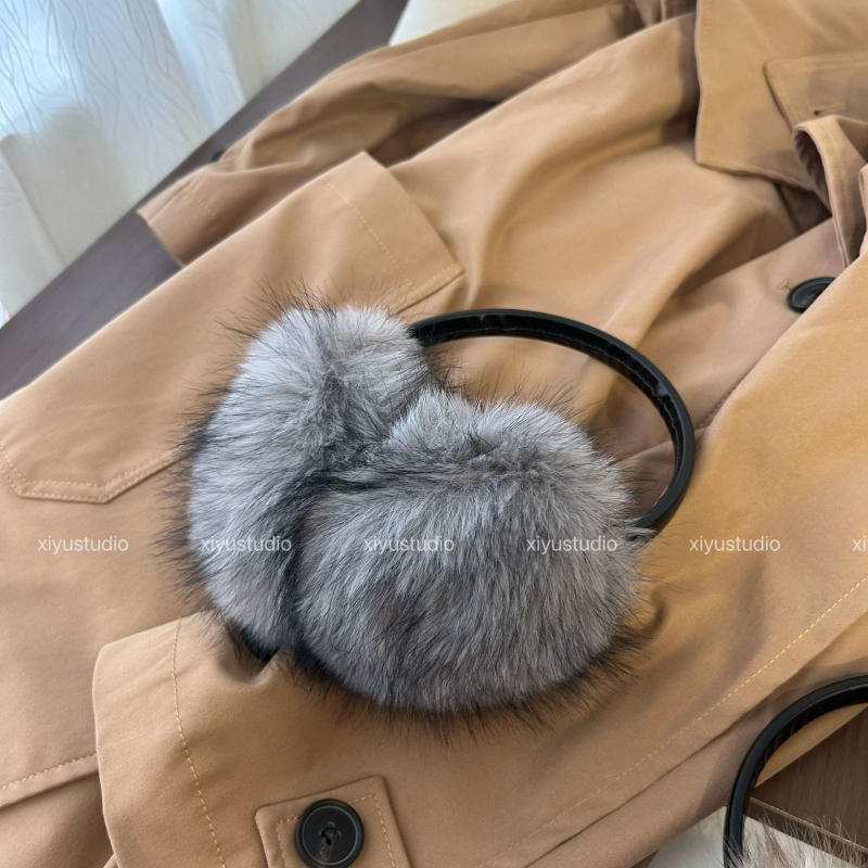 Ακουστικά αυτιών με συνθετική γούνα αλεπούς, μονόχρωμος σχεδιασμός, αντιανεμικά, διατηρούν τη ζεστασιά, Unisex