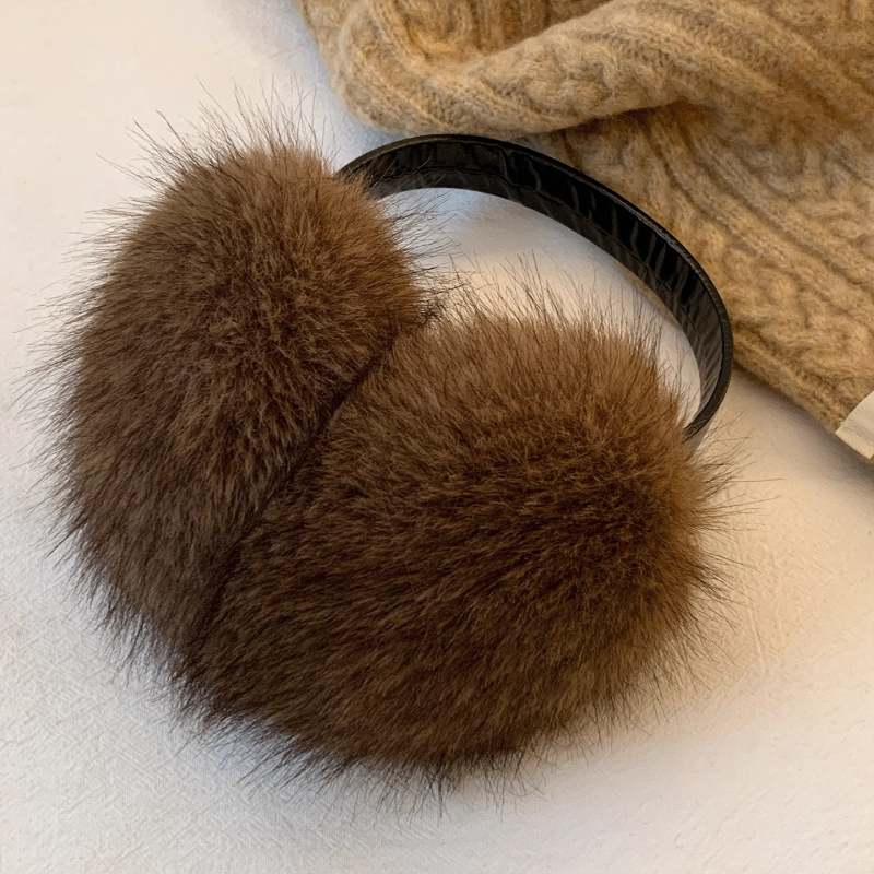 Unisex χειμερινές αφράτες προστατευτές αυτιών με τεχνητή γούνα αλεπούς — Quiet Bamboo, Υλικό: Άλλο, Στυλ: Βασικό/Πολυχρησιμοποιημένο, Σεζόν: Χειμώνας, Λειτουργία: Διατηρεί τη θερμότητα