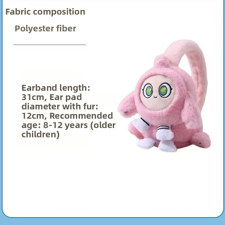 Eggman Party Detské zimné plyšové náušníky, skladacie, cartoon štýl