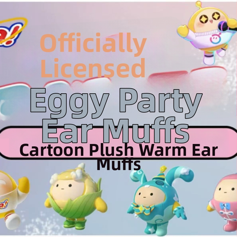 Eggman Party Detské zimné plyšové náušníky, skladacie, cartoon štýl