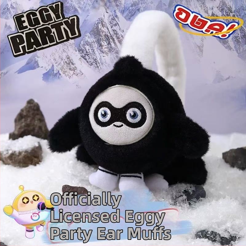 Eggman Party Παιδικοί Χειμερινά Γούνινοι Θερμαντήρες Αυτιών, Αναδιπλώμενοι με Καρτούν Στυλ