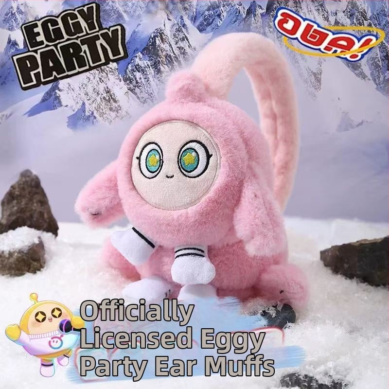 Eggman Party Παιδικοί Χειμερινά Γούνινοι Θερμαντήρες Αυτιών, Αναδιπλώμενοι με Καρτούν Στυλ