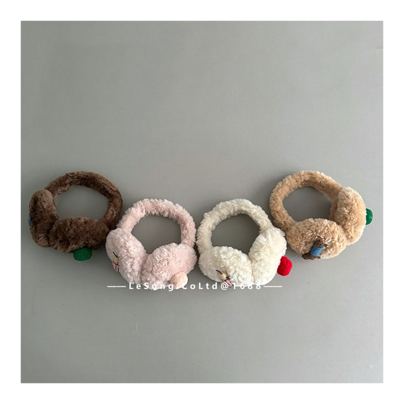 Detské zimné návleky na uši z plyšu, s motívom dachshunda, unisex, vetruodolné a skladné, na vonkajšie použitie, udržiavaju teplo