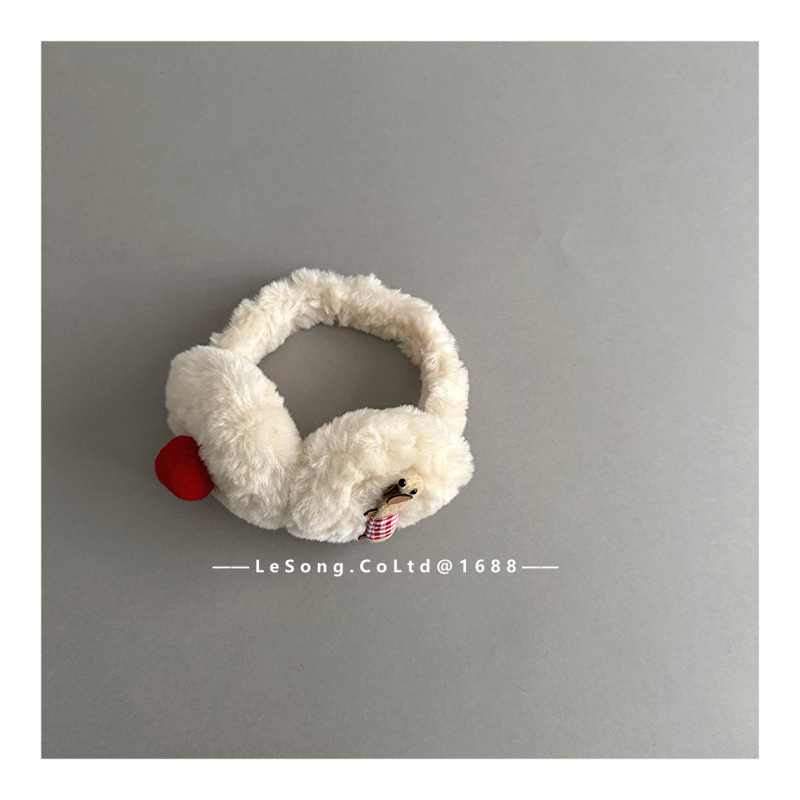 Detské zimné návleky na uši z plyšu, s motívom dachshunda, unisex, vetruodolné a skladné, na vonkajšie použitie, udržiavaju teplo