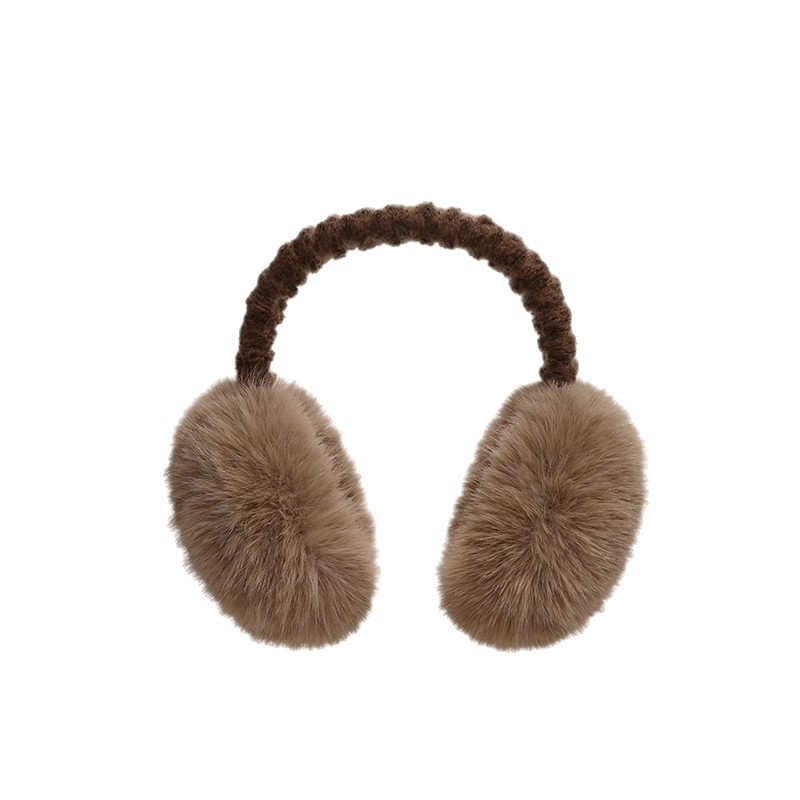 Θερμαινόμενα earmuffs από συνθετική γούνα κουνελιού, αντιανεμικά, διπλόμενα, unisex