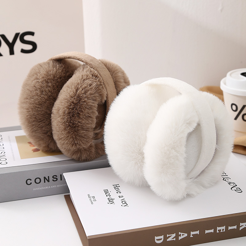 Protecții pliabile pentru urechi de iarnă, unisex, din blană de iepure, pentru exterior, încălzire