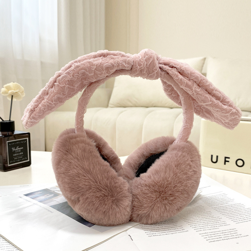 Unisex Θερμαντικά αυτιών με φιόγκο, αναδιπλούμενα – Χειμερινά (Υλικό: plush; Λειτουργίες: Προστασία αυτιών, θέρμανση, φορητότητα; Στυλ: βασικό, ιαπωνικό και κορεάτικο γλυκό στυλ; Σεζόν: Χειμώνας)