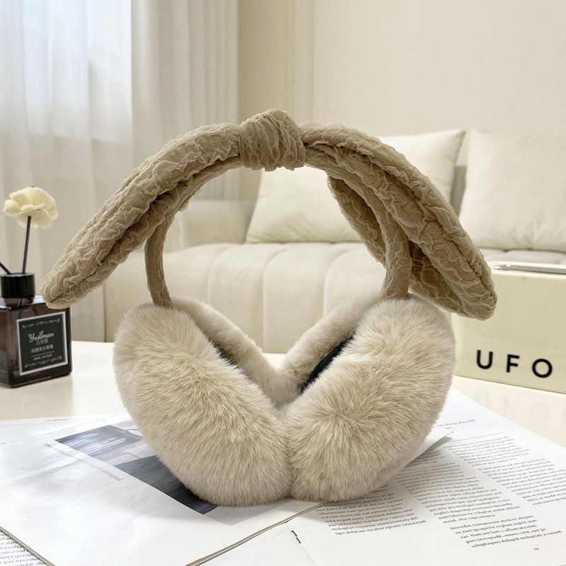 Unisex Θερμαντικά αυτιών με φιόγκο, αναδιπλούμενα – Χειμερινά (Υλικό: plush; Λειτουργίες: Προστασία αυτιών, θέρμανση, φορητότητα; Στυλ: βασικό, ιαπωνικό και κορεάτικο γλυκό στυλ; Σεζόν: Χειμώνας)